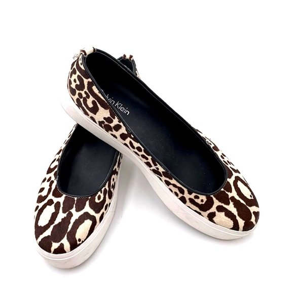 Calvin Klein Shoes - Calvin Klein Janie Platform Sneakers, Winter Leopard Haircalf Slip-Ons EUC